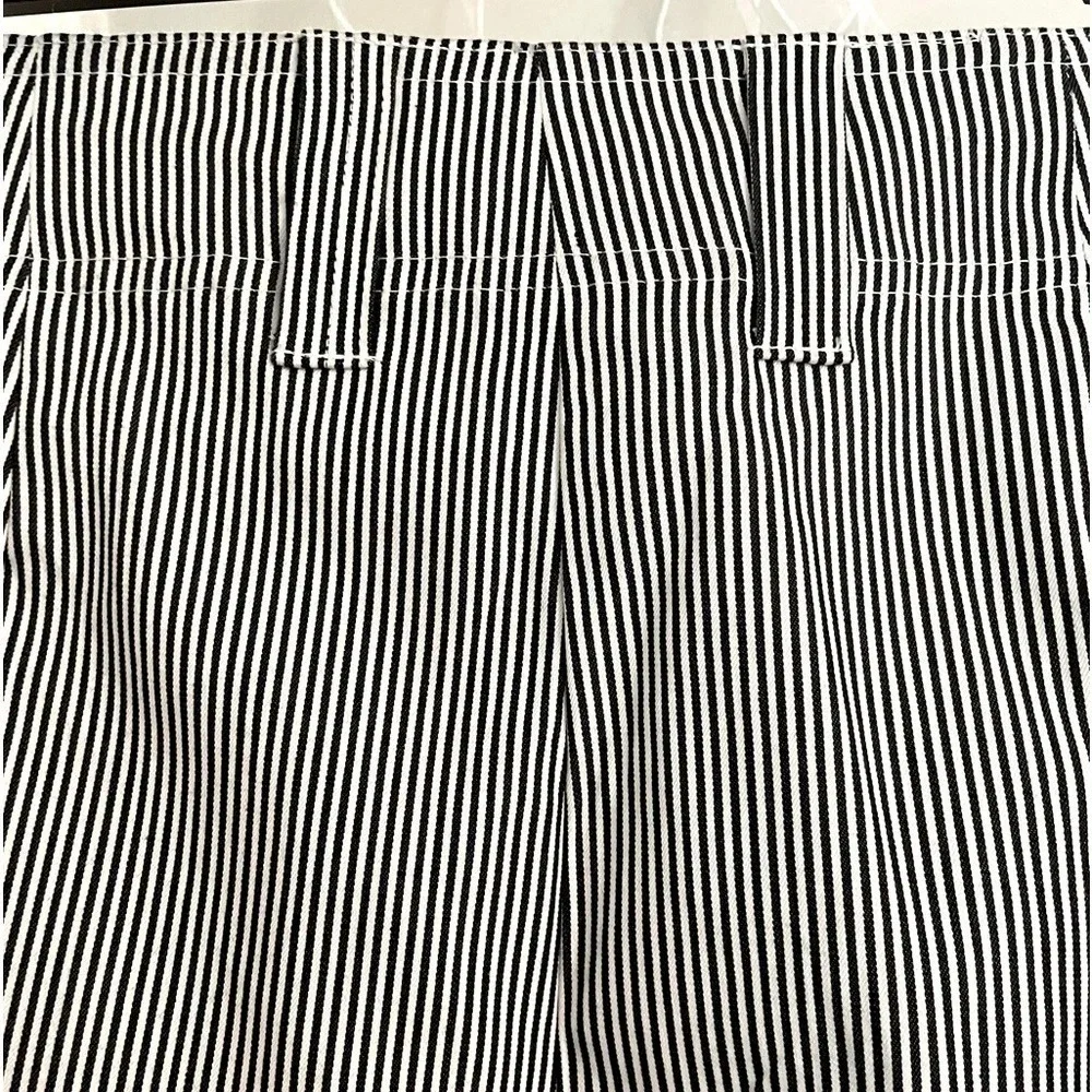 Company Collection women’s 10 petite pants wide waist band black & white striped